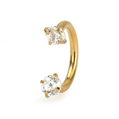 Hoefijzer met intern schroefdraad en ronde steentjes