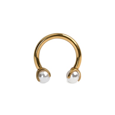 Titanium hoefijzer met parels