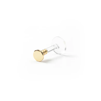 Labret uit 14 karaats goud met rond ontwerp