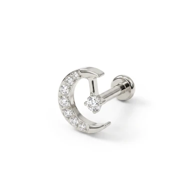Maan en ster titanium labret