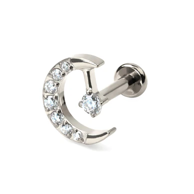 Maan en ster titanium labret
