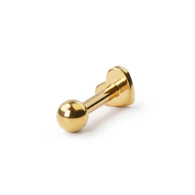 Dubbelzijdige titanium labret met hartvormige flat back