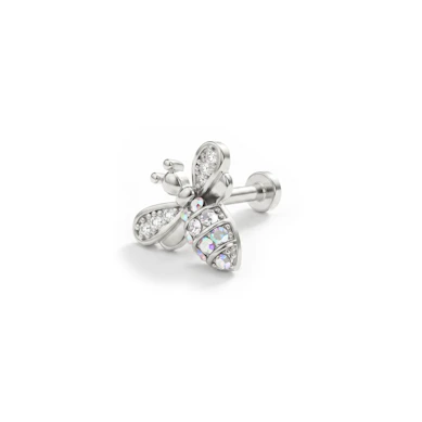 Labret met interne schroefdraad met studded bij