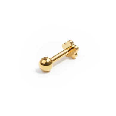 Titanium labret met bloemen flatback