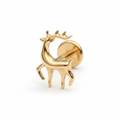 Titanium labret met rendier