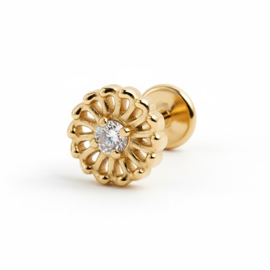 Fijne titanium bloemlabret