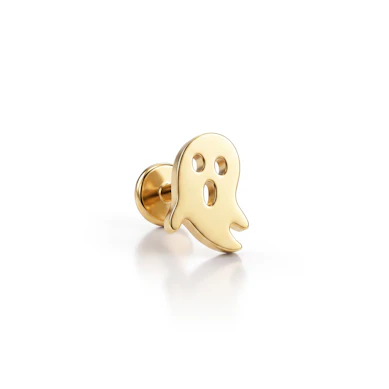 Titanium labret met spookje