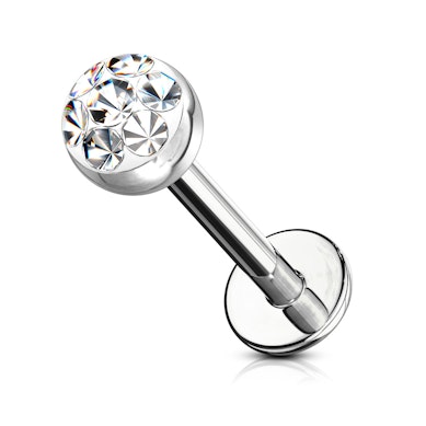 Labret met kristallen parel