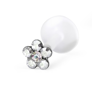 Labret met een bloem