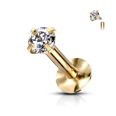 Labret met een microsteen en interne schroefdraad