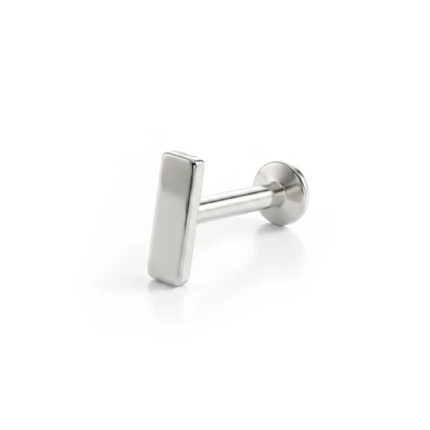 Labret met rechthoekige top en inwendig schroefdraad