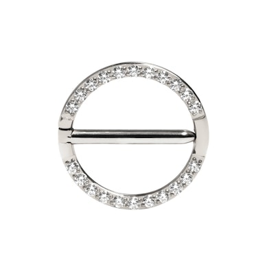 Titanium tepel clicker met pavé steentjes