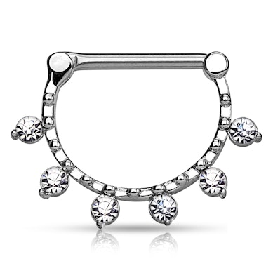 Tepelclicker met zes transparante stenen