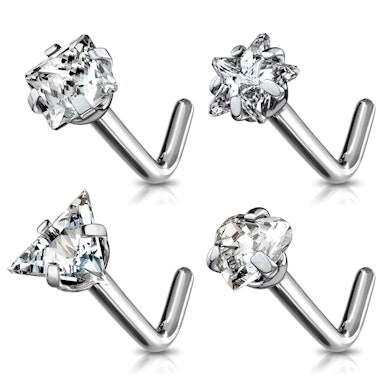 Neuspiercing van titanium met verschillende steendesigns