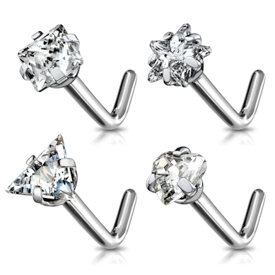 Neuspiercing van titanium met verschillende steendesigns