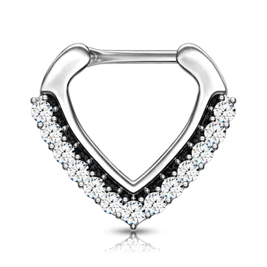 Septumpiercing met steentjes bezet in zachte V-vorm