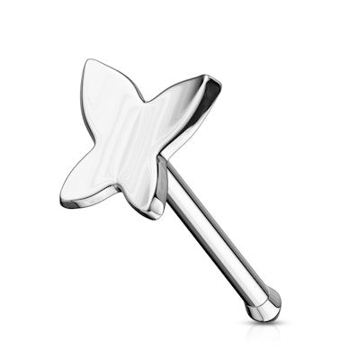 14 karaats gouden neusstaafje met een vlinder