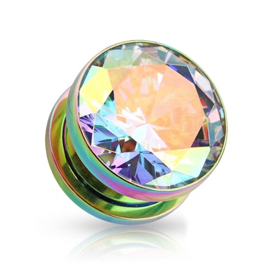 Titanium gecoate plug met een steentje en schroefdraad