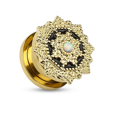 Plug met gedetailleerde voorkant en opaalsteen