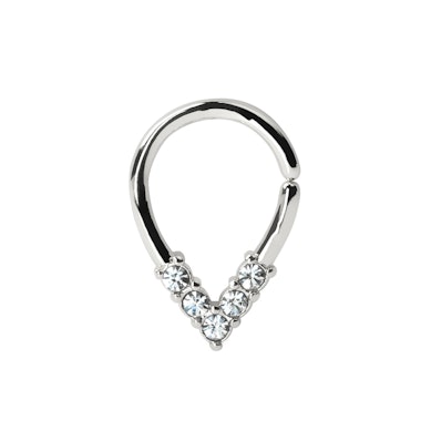 Gesloten ring van chirurgisch staal in vorm van traandruppel