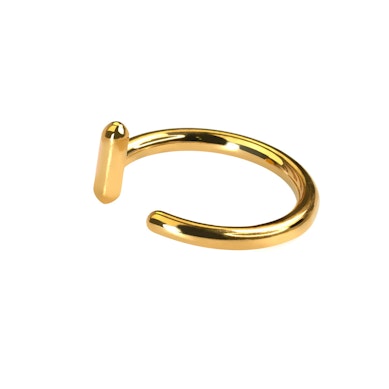 Open huggie ring met staafje