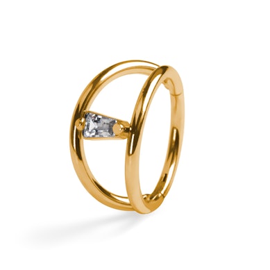  Titanium dubbele ring met verbindende steen