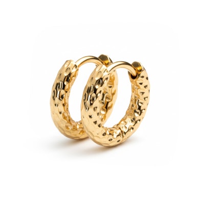 Tweetal gehamerde huggy oorbellen