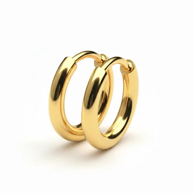 Tweetal titanium huggie ringen