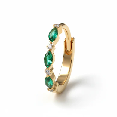 Titanium ring met gekleurde steentjes