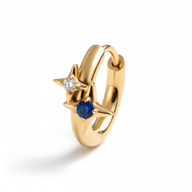 Titanium ring met twee sterren