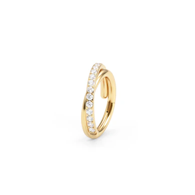 Titanium cross-over ring met zirkonia steentjes