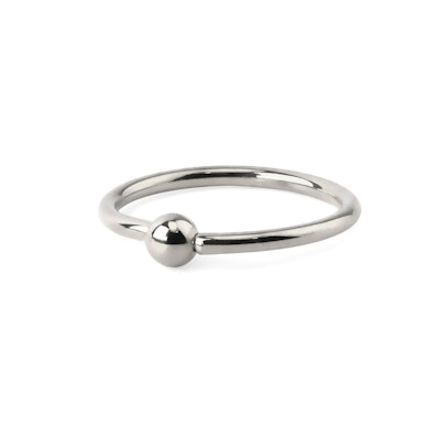 Titanium ring met vaste bal
