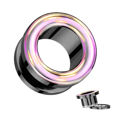 Schroeftunnel met regenboogrand