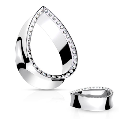 Traanvormige tunnel met steentjes