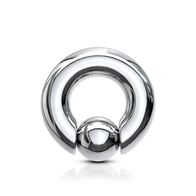 Grote ball closure ring met balletje