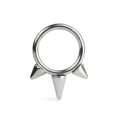 Titanium ring met scharnier en spikes