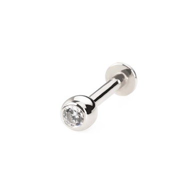 Labret van 14k goud met steentje