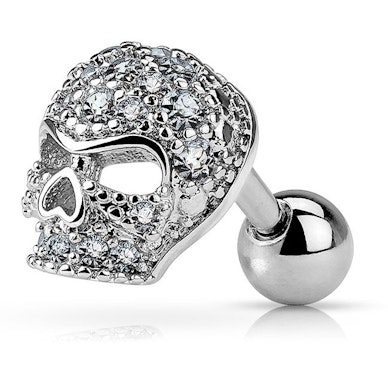 Oorpiercing met skull