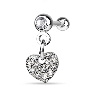 Oorpiercing met prong set ronde heldere kristal – Zwart – 6 mm – 2 mm Oorpiercing met prong set ronde heldere kristal – Zwart – 6 mm – 2 mm