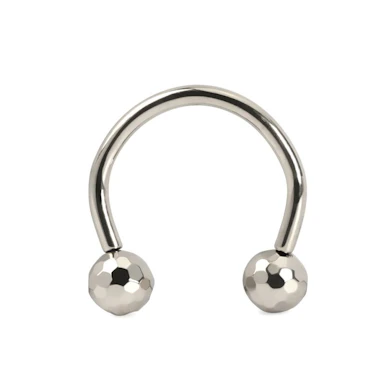 Mini Rookballetjes Vet hoefijzer van titanium met mini disco balletjes