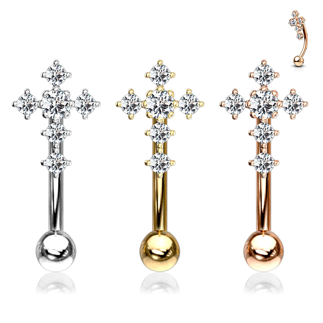 Gebogen staaf met steenkruis