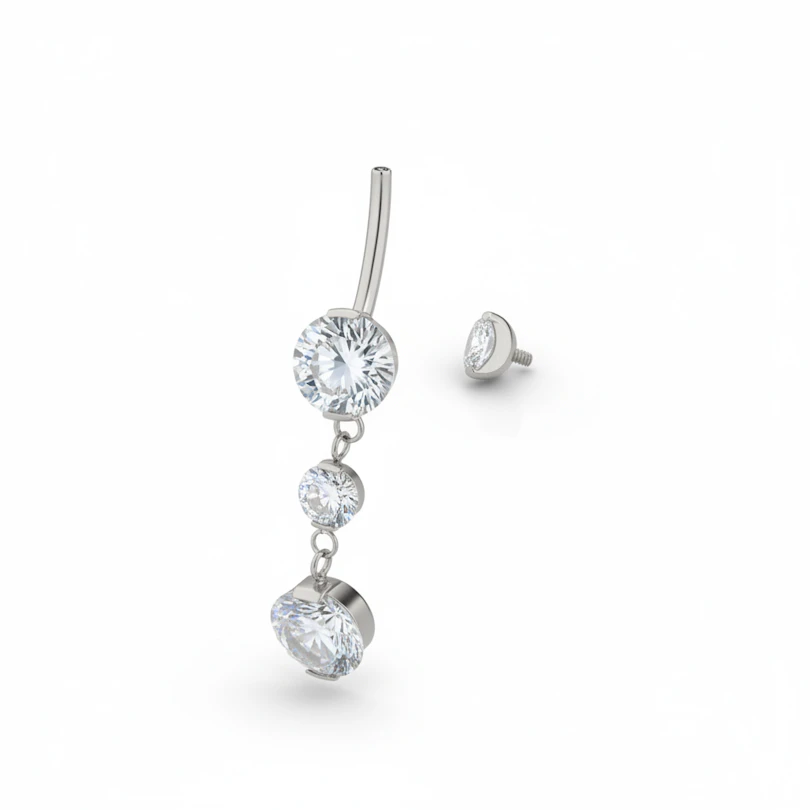 Titanium navelring met bedel