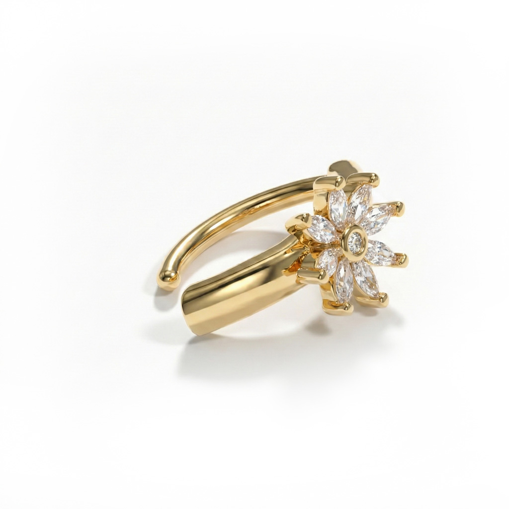 Navel clicker met glitterende bloem