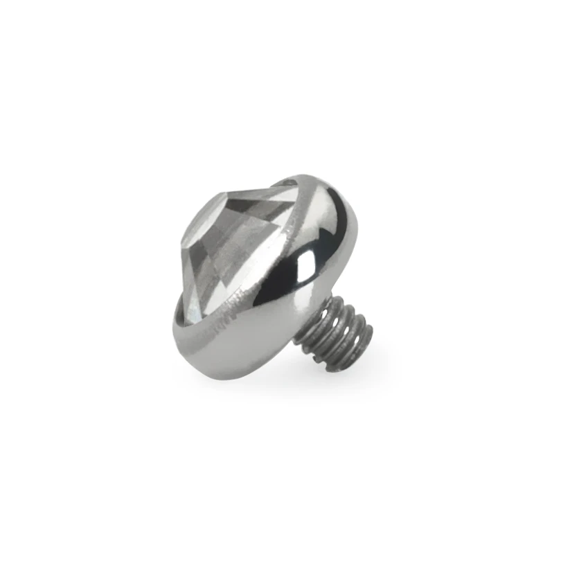 Dermal anchor uit titanium met steen