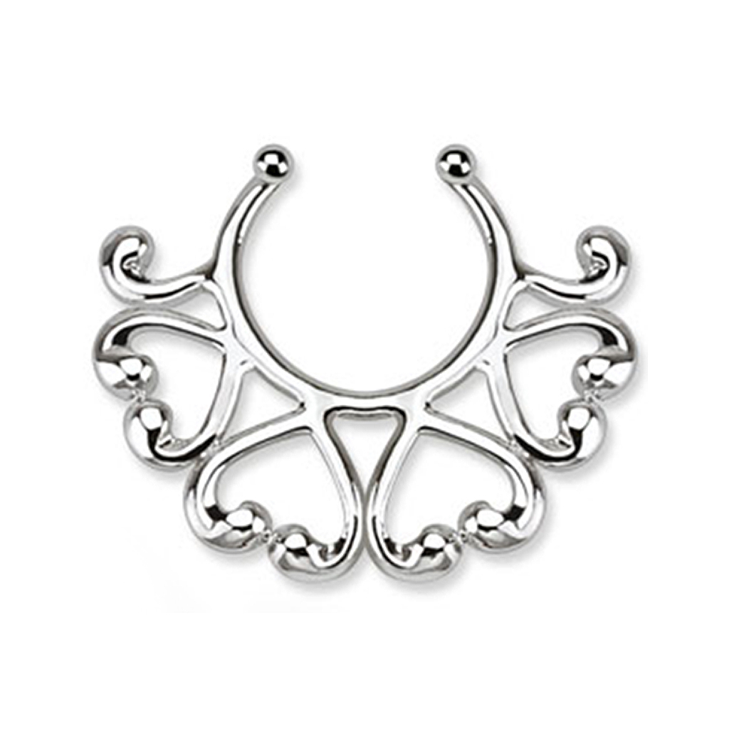Fake tepelpiercing met hartjes