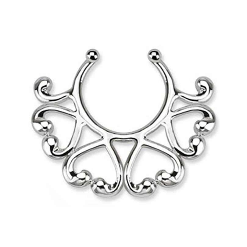 Fake tepelpiercing met hartjes