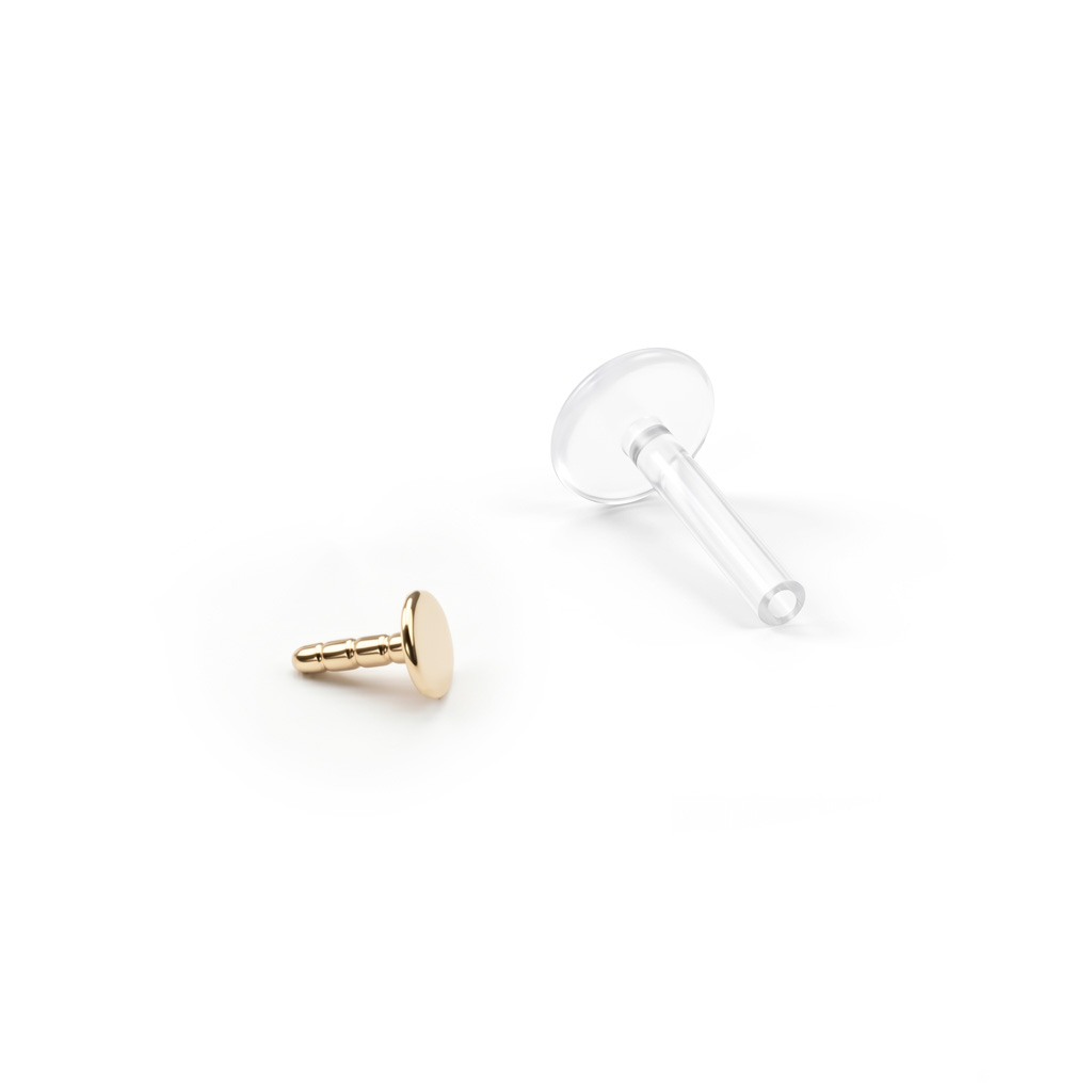 Labret uit 14 karaats goud met rond ontwerp