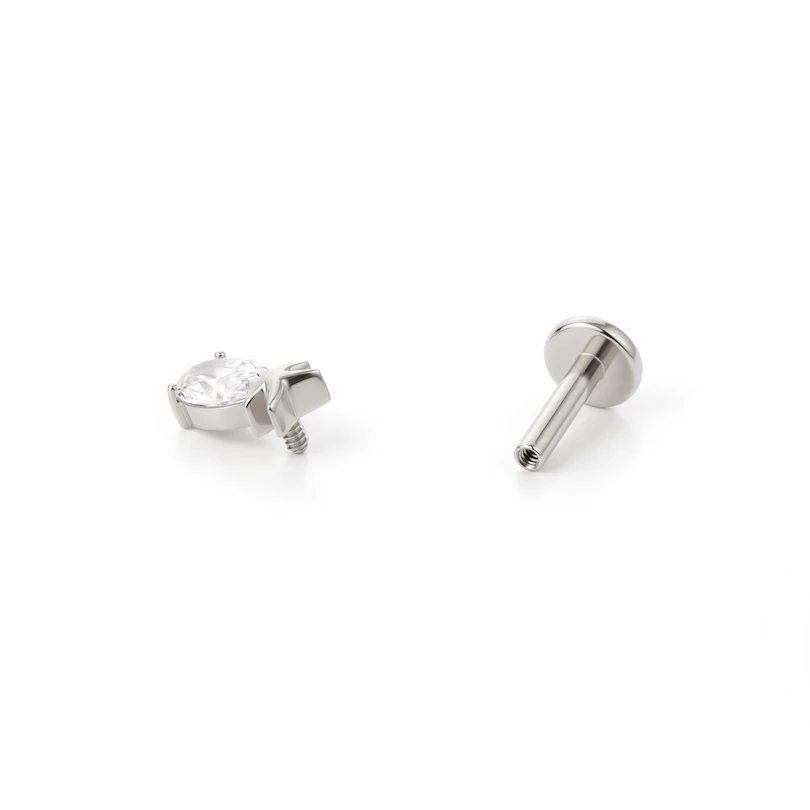 Titanium labret met ananas