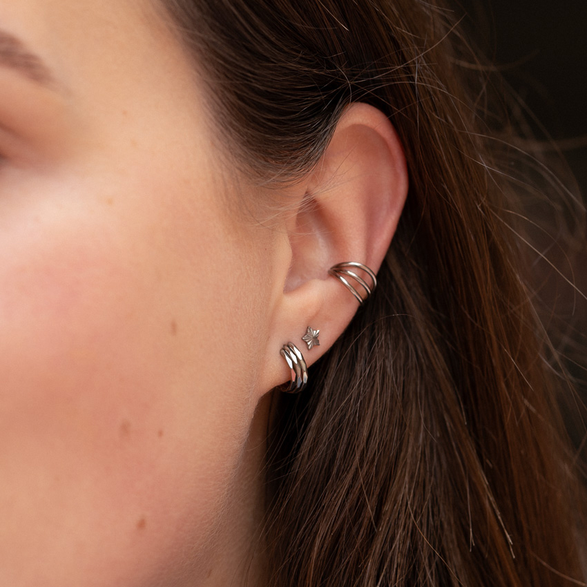 Stervormige titanium labret met patroon