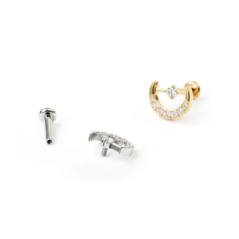 Maan en ster titanium labret